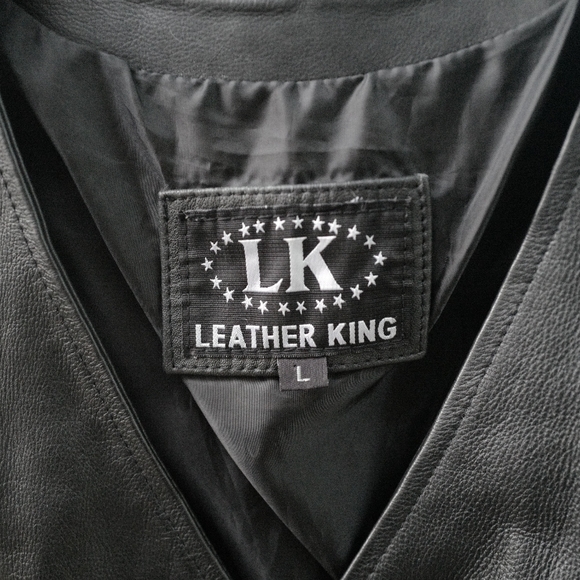 Leather King Leather Vest  Sz W/L M/M - Picture 11 of 11